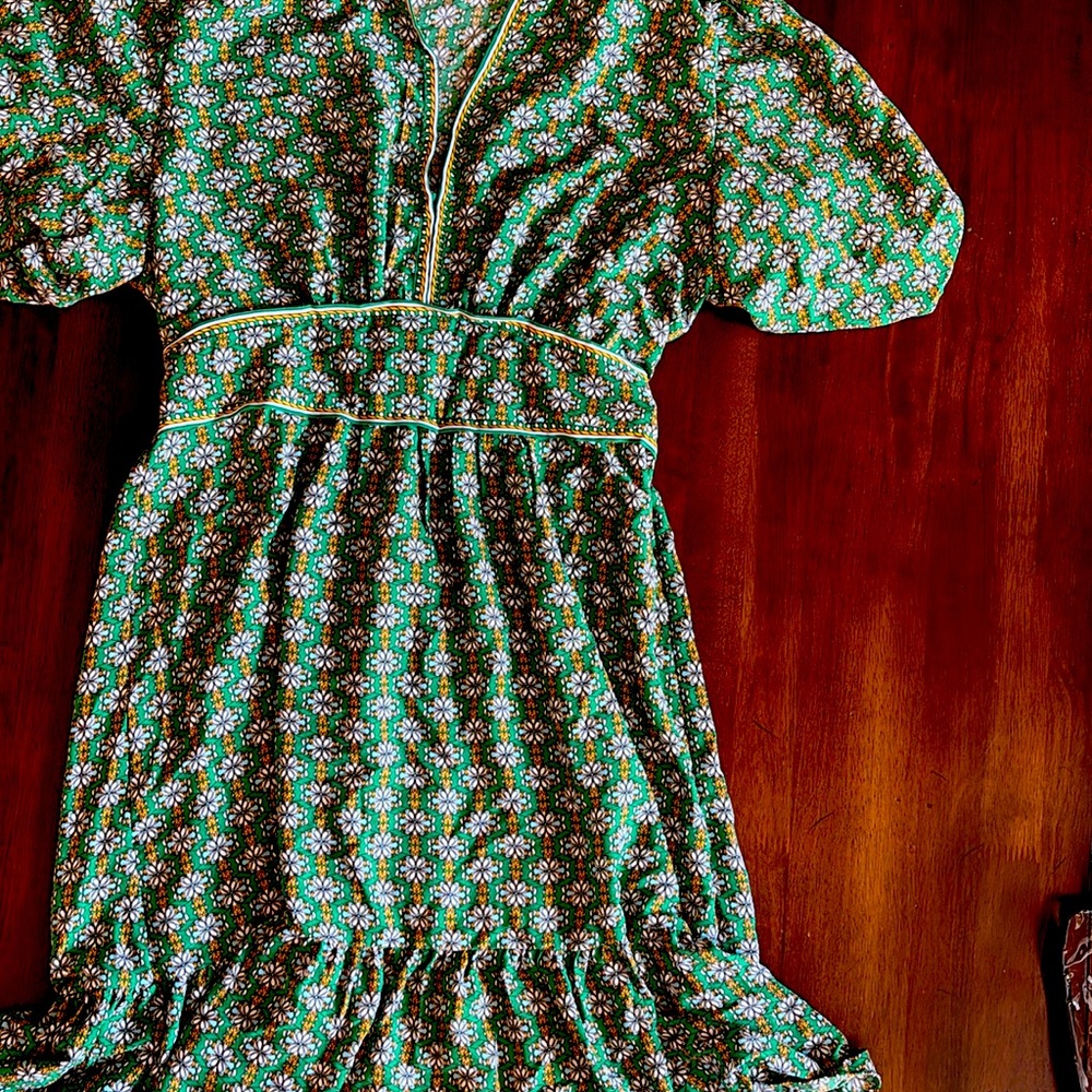 Midi dress Empire waist short sleeve Max studio floral print summer dress